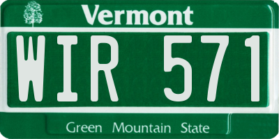 VT license plate WIR571