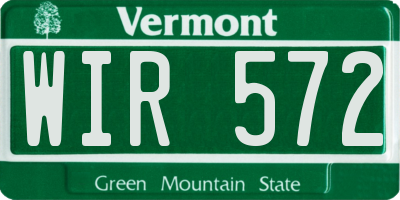 VT license plate WIR572