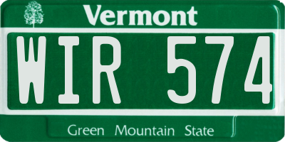 VT license plate WIR574