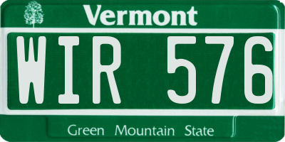 VT license plate WIR576