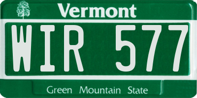 VT license plate WIR577