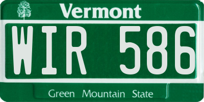 VT license plate WIR586
