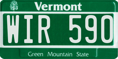 VT license plate WIR590