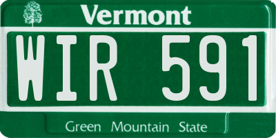 VT license plate WIR591