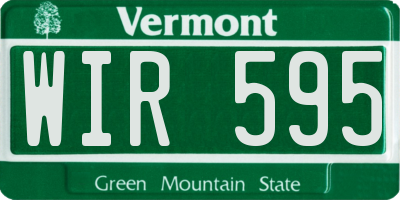 VT license plate WIR595
