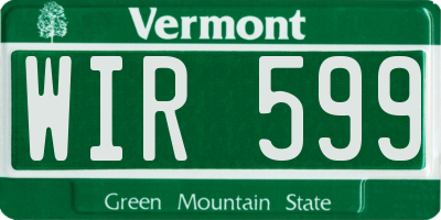 VT license plate WIR599