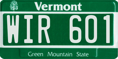 VT license plate WIR601