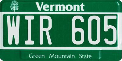 VT license plate WIR605