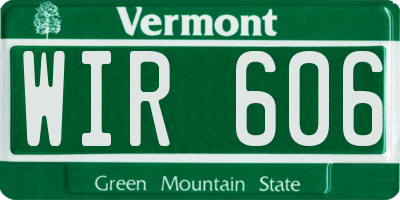 VT license plate WIR606