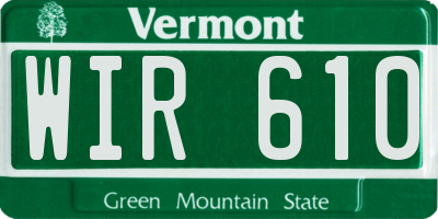 VT license plate WIR610