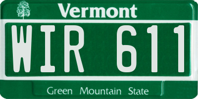 VT license plate WIR611