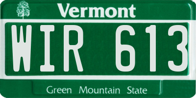 VT license plate WIR613