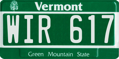 VT license plate WIR617