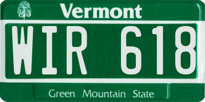 VT license plate WIR618