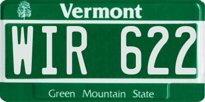 VT license plate WIR622