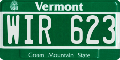 VT license plate WIR623
