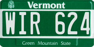 VT license plate WIR624