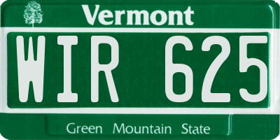 VT license plate WIR625