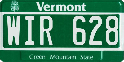 VT license plate WIR628