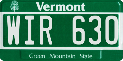 VT license plate WIR630