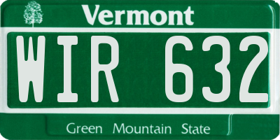 VT license plate WIR632