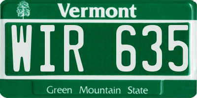 VT license plate WIR635