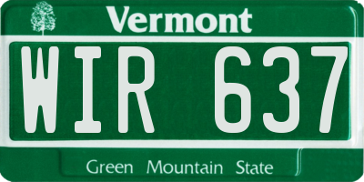 VT license plate WIR637
