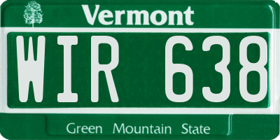 VT license plate WIR638