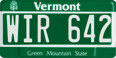 VT license plate WIR642