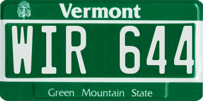 VT license plate WIR644