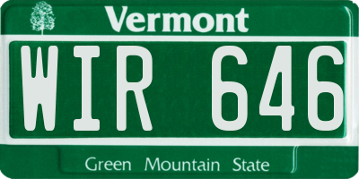 VT license plate WIR646