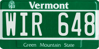 VT license plate WIR648