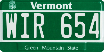 VT license plate WIR654