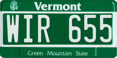 VT license plate WIR655