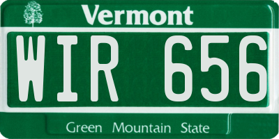 VT license plate WIR656