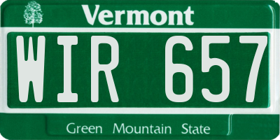 VT license plate WIR657