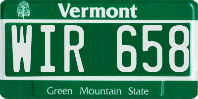 VT license plate WIR658