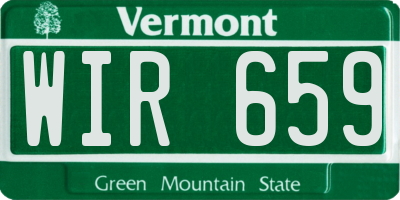 VT license plate WIR659