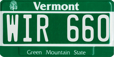 VT license plate WIR660