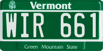 VT license plate WIR661