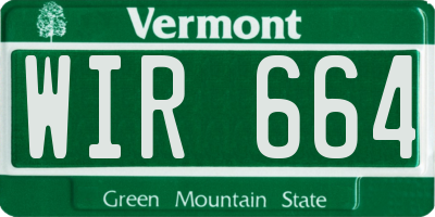 VT license plate WIR664