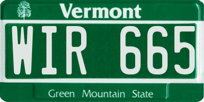 VT license plate WIR665