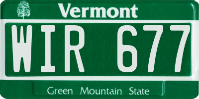VT license plate WIR677