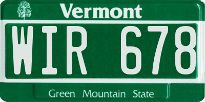 VT license plate WIR678
