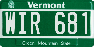 VT license plate WIR681