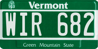 VT license plate WIR682