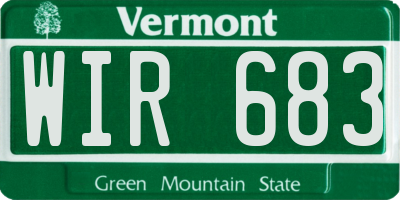 VT license plate WIR683