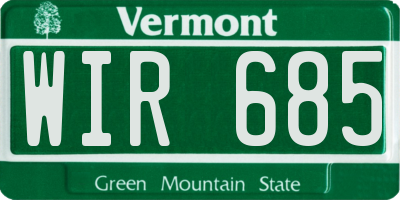 VT license plate WIR685