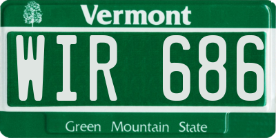 VT license plate WIR686