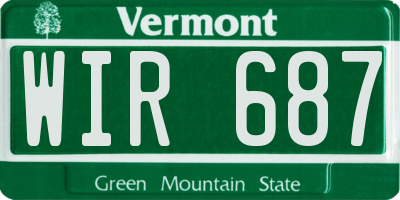 VT license plate WIR687